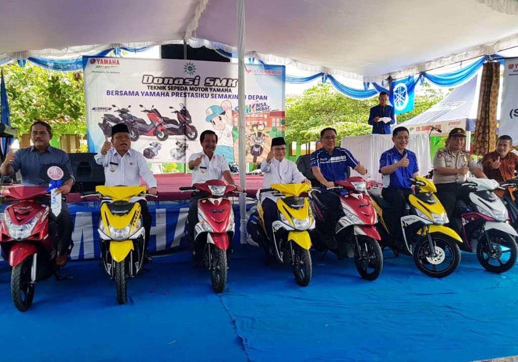 Yamaha Donasikan Unit Motor di SMK Bangka Belitung