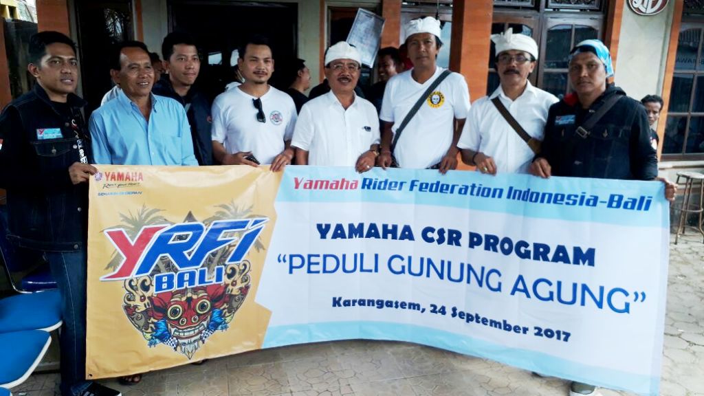 Yamaha dan YRFI Salurkan Bantuan Pengungsi Gunung Agung Bali