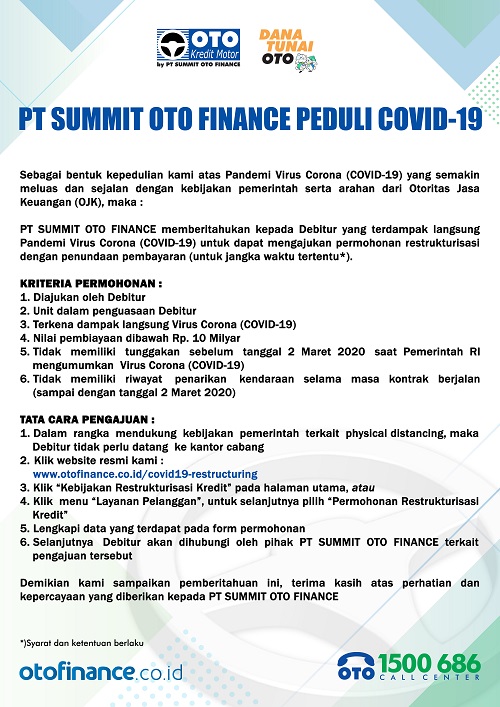 PT Summit Oto Finance Peduli COVID-19