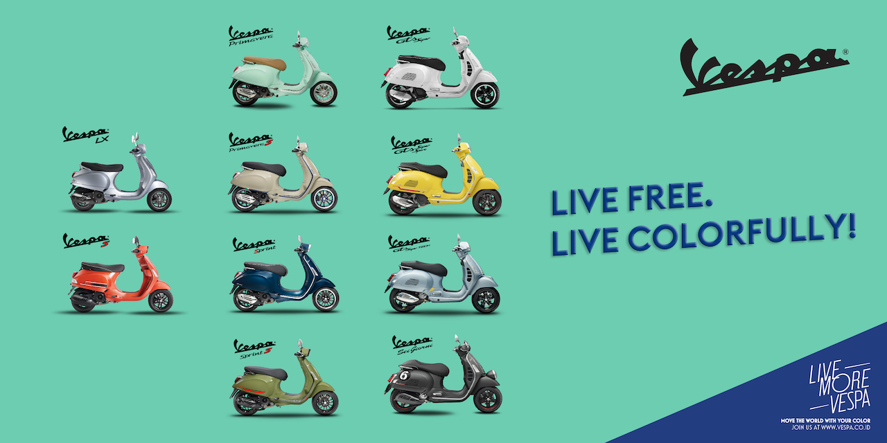 Vespa Segarkan Semua Produk Dengan Pilihan Warna Baru, Berikut Informasinya