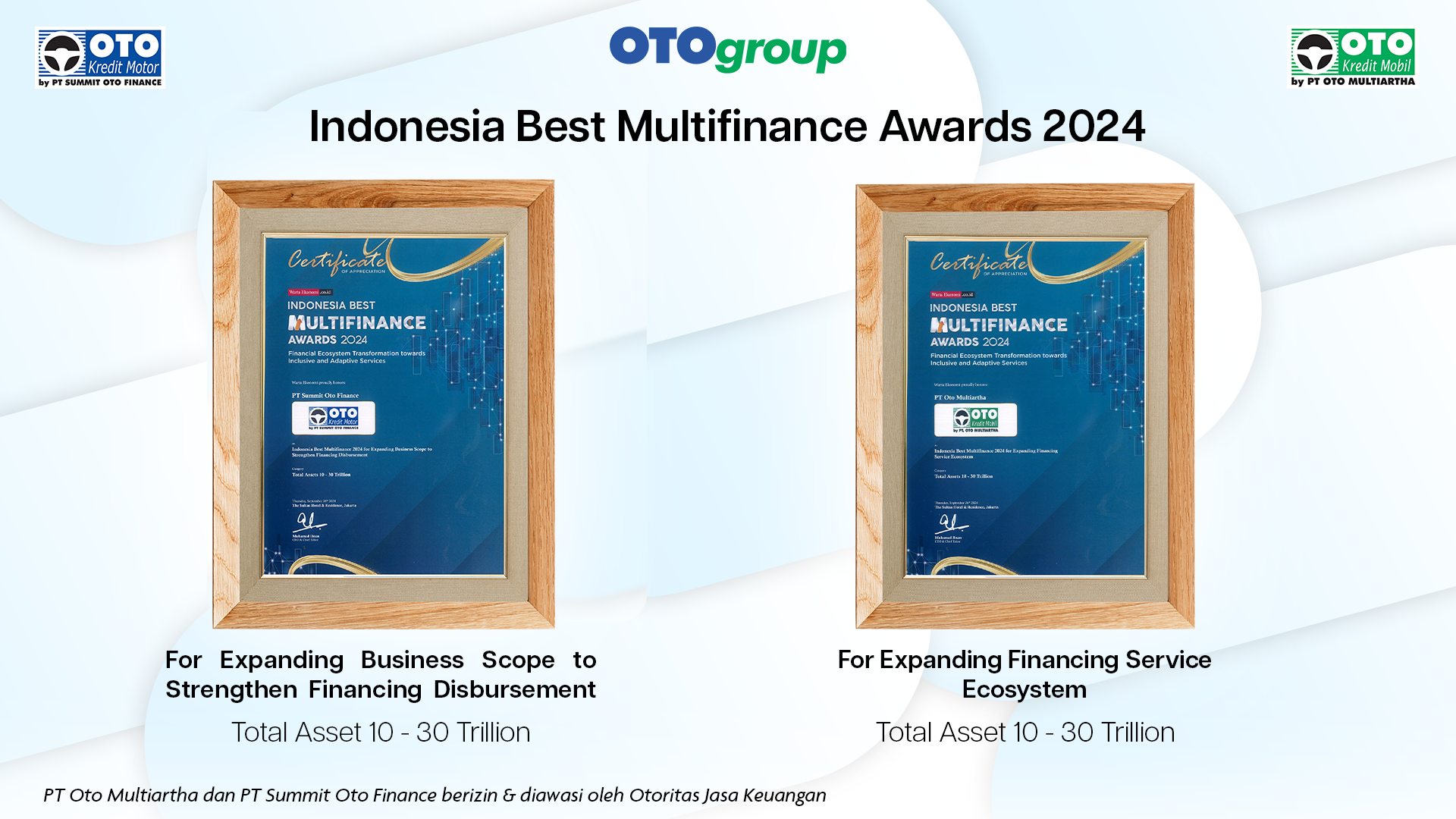 OTO Group Raih Dua Penghargaan Di Ajang Indonesia Best Multifinance Awards 202